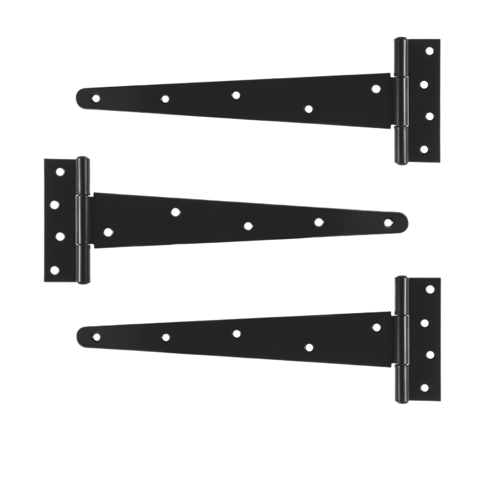 3Pcs Black T Hinges, Metal Tee for Wooden Doors, Gates, Sheds, and Barn Door Hardware