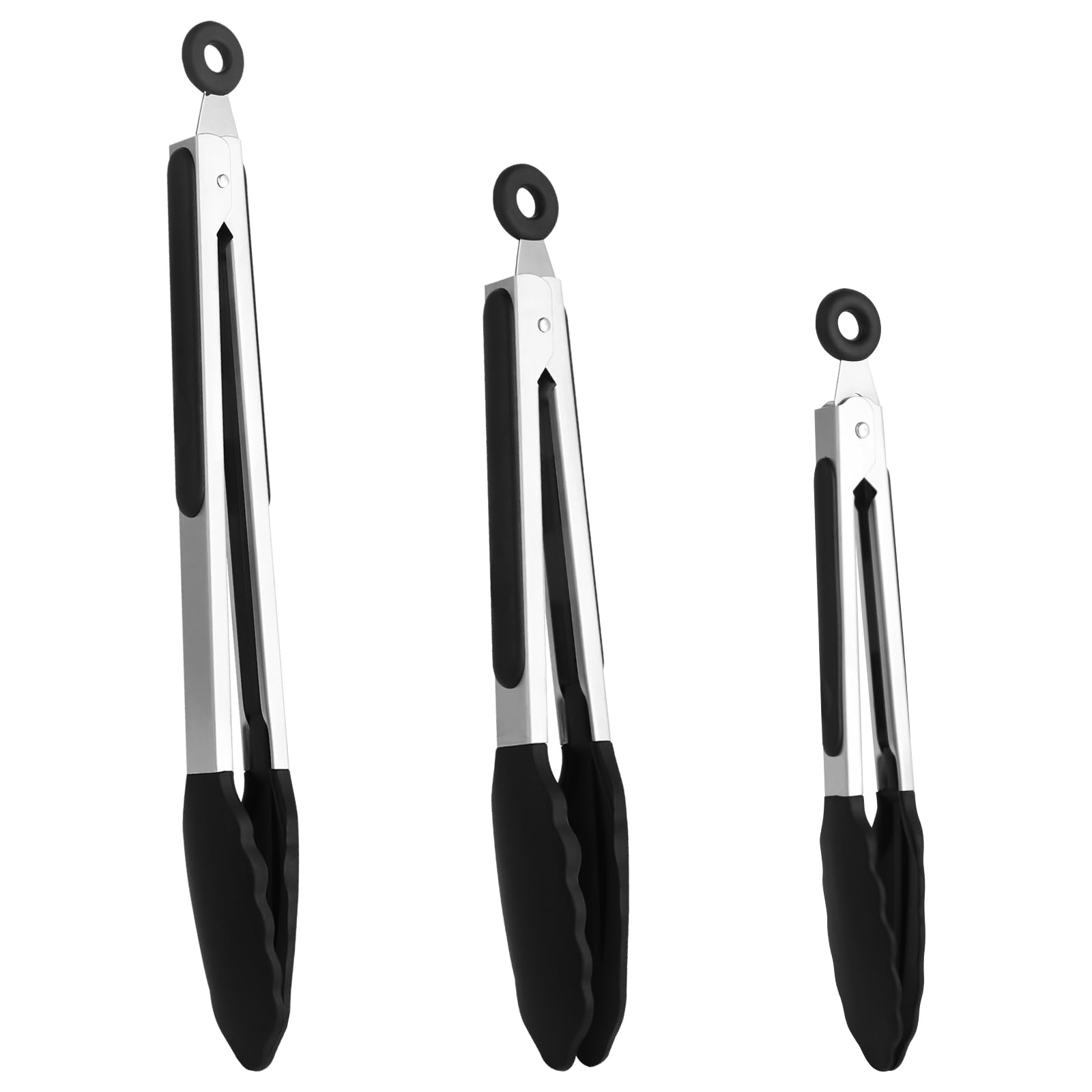 Set 3 Pinze Da Cucina In Acciaio Inox Con Punte In Silicone, Resistenti Al Calore 230°C, Ergonomiche Con Blocco, Per Grigliare, Pasta, Insalata, BBQ, Lavabili In Lavastoviglie - 2