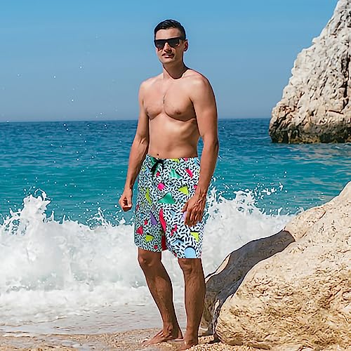 ATAMET 80s Shorts for Men 90s Swim Shorts 80s Summer Party Shorts Hawaiian Beach Shorts Disco Shorts Fun Party Clothes4