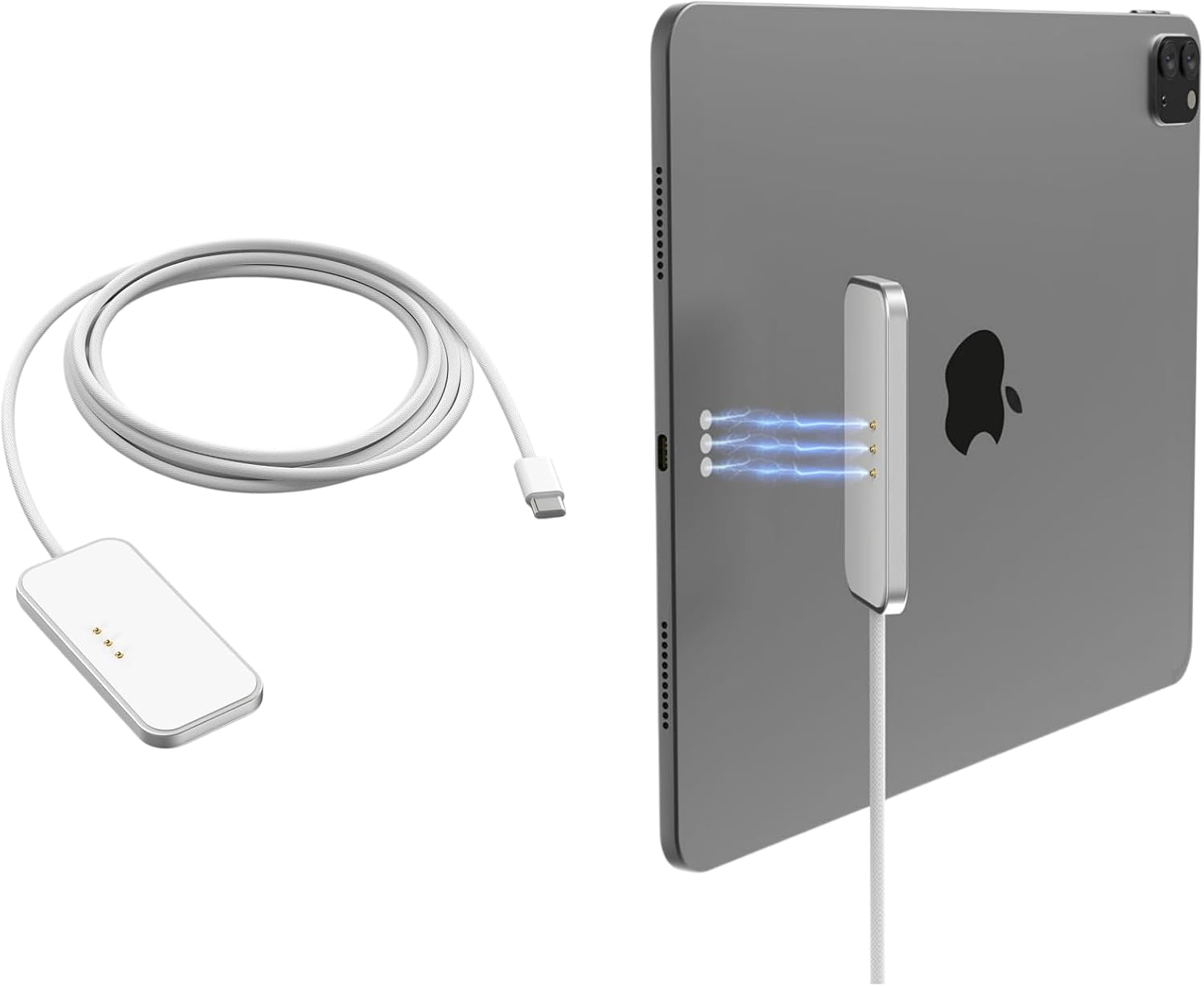 Magnetic Wireless Charger for iPad Pro 11 (1st/2nd/3rd/4th) & iPad Air 11 (M2/M3/M4) & iPad Air 10.9 (4th/5th), 27W Fast-Charging Smart Charger,with USB-C Cord Cable