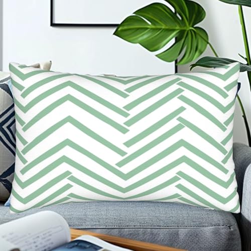 Housse coussin vert 60x80 cm haut de gamme au motif géométrique et texture douce unique - 7