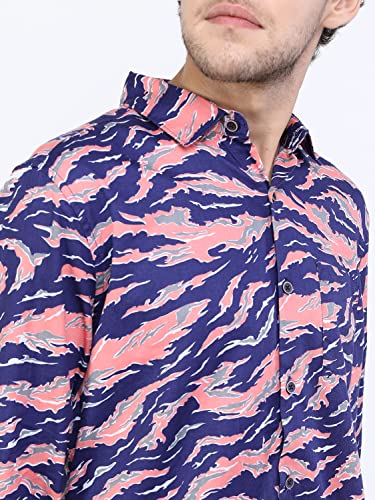Image of Ketch Men Cotton Slim Fit Printed Full Sleeve Shirt