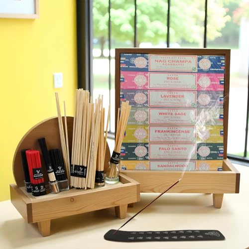 Incense-Holder-Bundled-with-Satya-Sai-Baba-Incense-Gift-Set-Nag-Champa-White-Sage-Lavender-Rose-Palo-Santo-Frankincense-Sandalwood-15gms Incense Holder Bundled with Satya Sai Baba Incense Gift Set Nag Champa White Sage Lavender Rose Palo Santo Frankincense Sandalwood 15gms