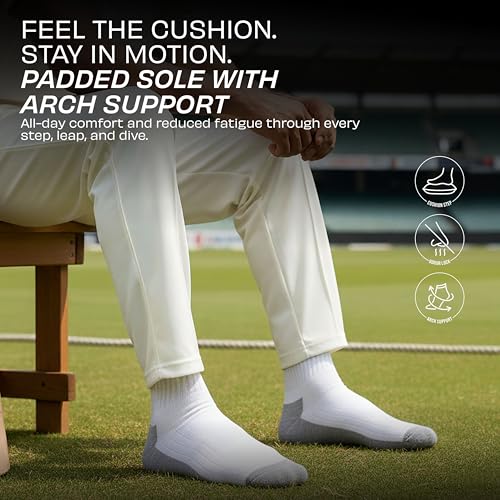 Image of Nivia Cricket Bamboo Socks for Men, Full Calf Length, Soft & Breathable Fabric, Moisture-Wicking & Odor-Resistant Design, Ideal for Long Practice Sessions, Matches & Daily Sports Use