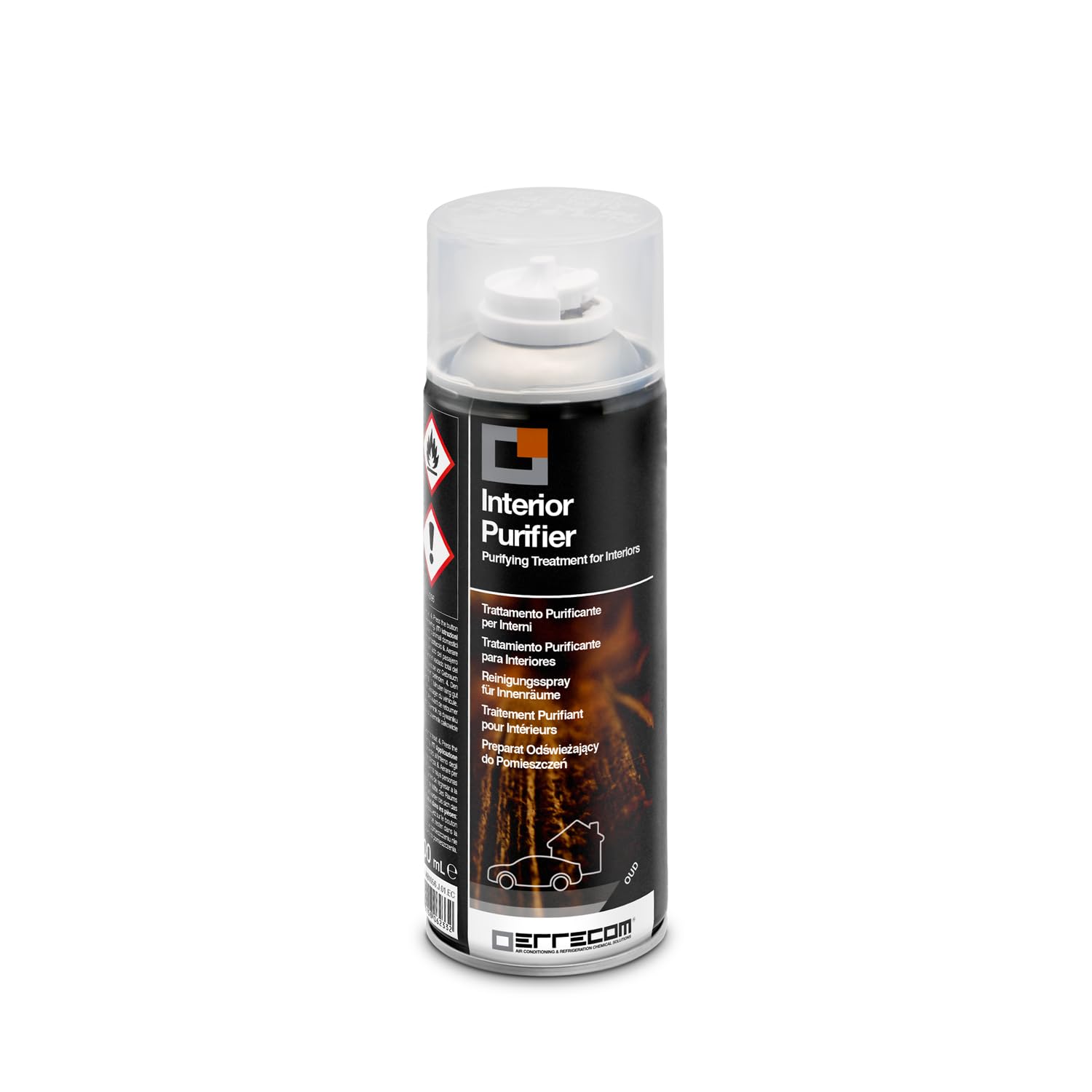 Errecom Interior Purifier, Car Air Conditioner & Cabin Purifying Spray | Neutralises Bad Odours and Contaminants | One-Shot Fast-Acting Formula | Long-Lasting Fresh Air | 200 ml Oud Scent