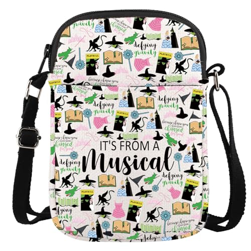 GJTIM Musical Inspired Gift Musical Lover Gift Theatre Bag It's From A Musical Theatre Zipper Crossbody Bag