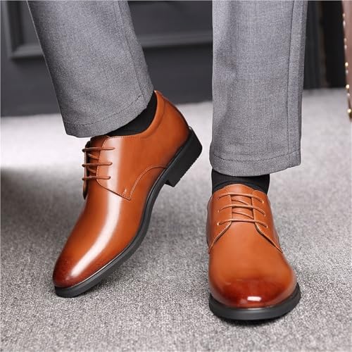 Mens Elevator Leather Dress Shoes Business Casual Oxford Shoes Breathable Spring Autumn Large Size Wholesale Lace up2