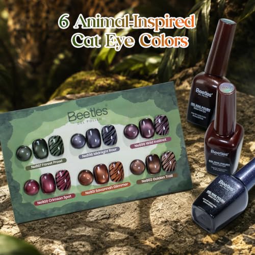 Image of Beetles Cat Eye Glitter Gel Nail Polish Set,Wildwood Leopard Fall Gel