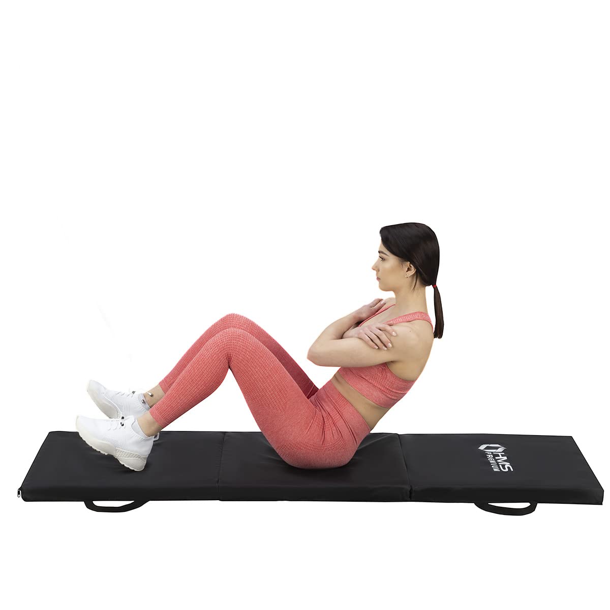 Materassino da ginnastica pieghevole da 180 x 60 x 5 cm, nero