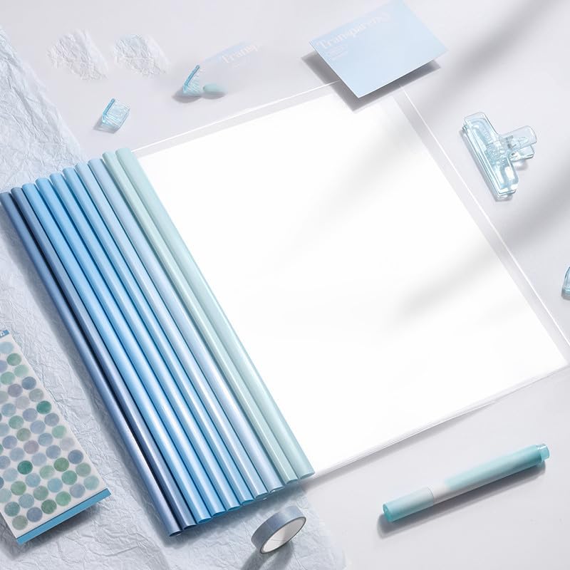 20 carpetas A4 para encuadernadora térmica, ancho de lomo de 10 mm, carpeta de sujeción A4, tapa transparente, carpeta de solicitudes para oficina, escuela, archivo, organizador de documentos (Azul)