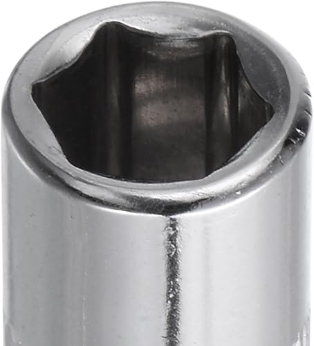 Miniatura 4 de uxcell 4 Pcs 14-Inch Drive 0.315 in 6-Point Zócalo poco profundo, métrico, acero con cromado