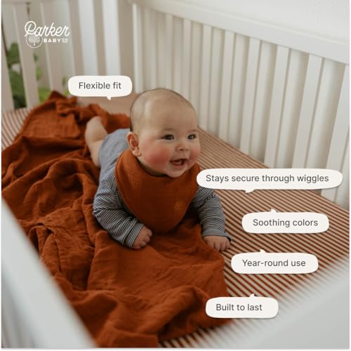 Image of Parker Baby Soft & Durable Fitted Baby Crib Sheets | Snug Fit for Standard Crib Mattresses | Machine Washable, Fade-Resistant & Modern Nursery Designs
