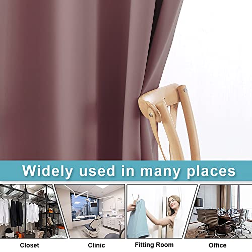 Image of RYB HOME Privacy Room Divider Curtains for Office Bedroom Separation Sound Proof Blanket for Doorway Patio Sliding Glass Door Large Window Curtains Insulating Blackout, W 120 x L 96, Wild Rose
