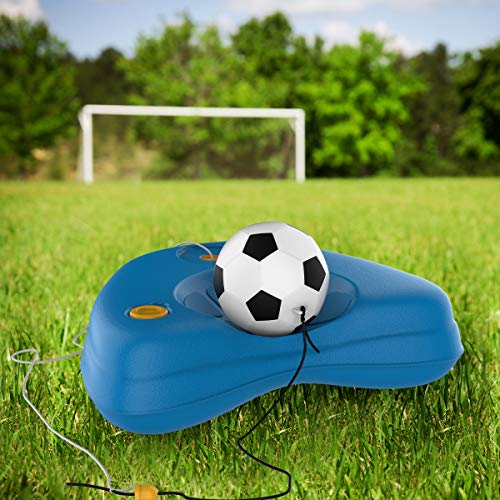 Hey! Play! Soccer Rebounder-Reflex Training Set with Fillable Weighted Base, and Ball with Adjustable String Attached-Kids Sport Practice Equipment