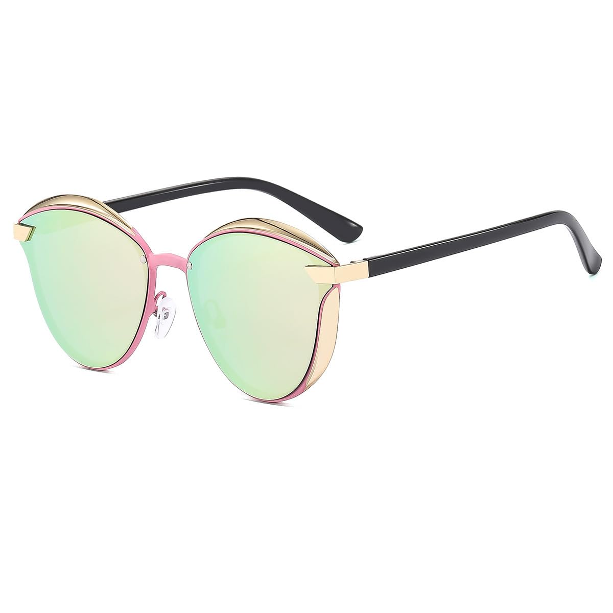 Occhiali da sole polarizzati Cat Eye bicolore unisex, montatura in metallo | Occhiali da sole polarizzati unisex Cat Eye, finitura bicolore a contrasto, UV400, classe 3, per guida, viaggi e feste