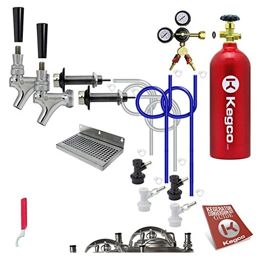 Kegco EBDHCK2-5T Deluxe Homebrew Two Tap Door Mount Kegerator Conversion Kit with 5 lb. Aluminum CO2 Tank