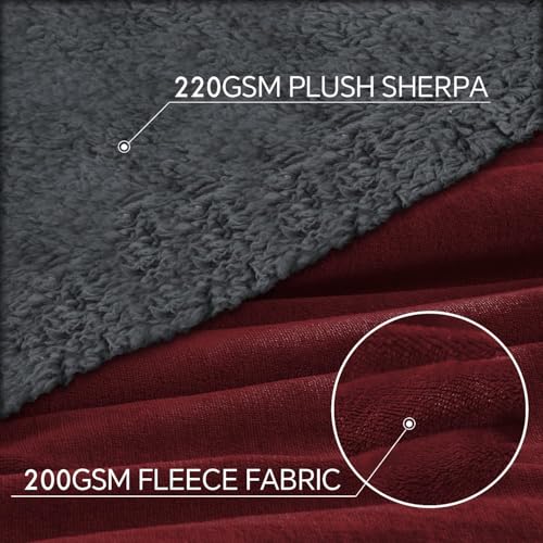 Image of Cloth Fusion Sherpa Fleece AC Blanket for Winter, Double 88x90 inch