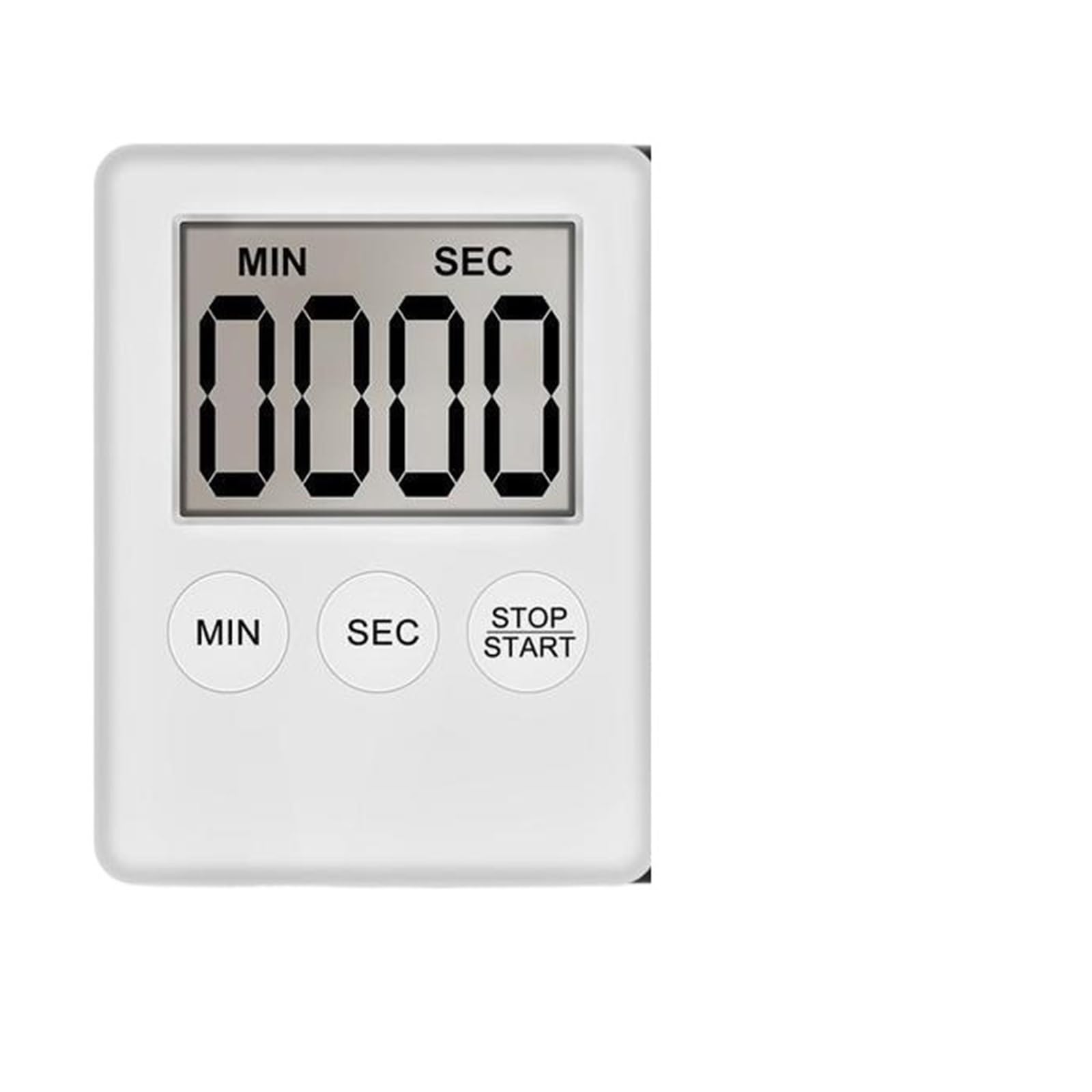 Led Kitchen Timer Magnetic Adsorption Countdown Stopwatch Cooking Learning Electronic LCD Small Alarm Clock Reliable Efficient(White)