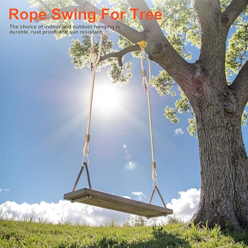 Image of High-Strength Tree Swing Straps - 600lbs Capacity, 35-60 inch Adjustable with Carabiners | Heavy-Duty Hammock & Swing Extension Straps | for Tree Swing, Hammock, Aerial Yoga & Backyard Play