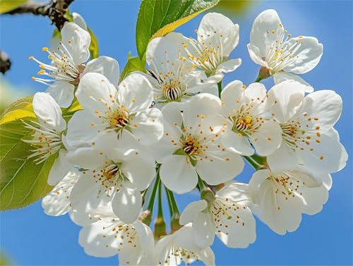 Diamond Painting Blanco Flor Diamond Painting Manualidades Adultos Niños, 5D DIY Kit Pintura Diamantes de Imitación Cristal, Punto de Cruz Diamante, Adecuado Decoración Pared Del Hogar 60x80cm z 506