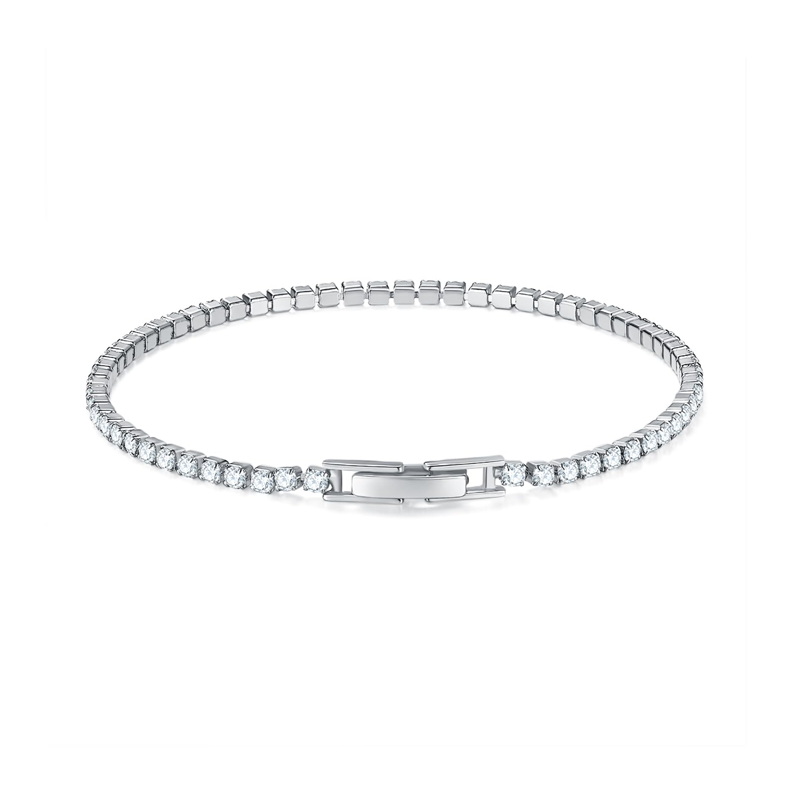 14k Gold White Gold Plated 2mm 3mm Cubic Zirconia Tennis