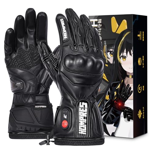 Hompres 全体PU革電熱グローブ 11.1V両面全体発熱 手のひらと同面の指先発熱...