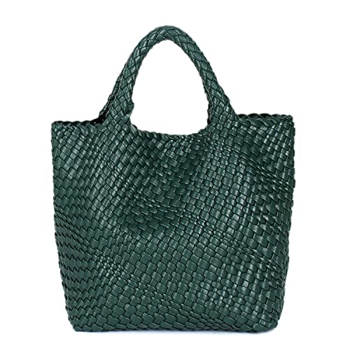 Image of JINMANXUE Fashion Woven Bag Shopper Bag Travel Handbags and Purses Women Tote Bag Large Capacity Shoulder Bags