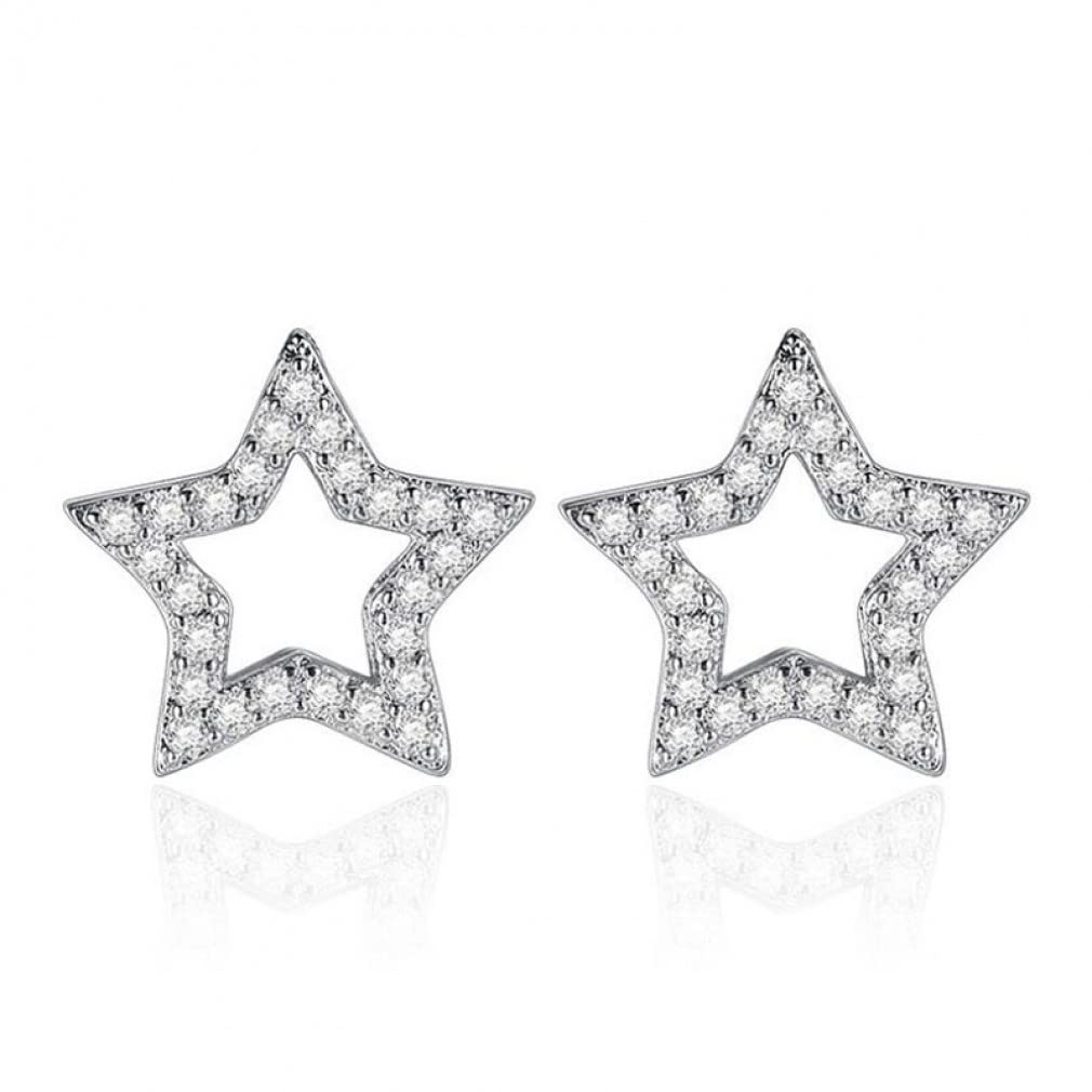 Boucles d'oreilles zircon stud argent sterling femme géométrique carré
