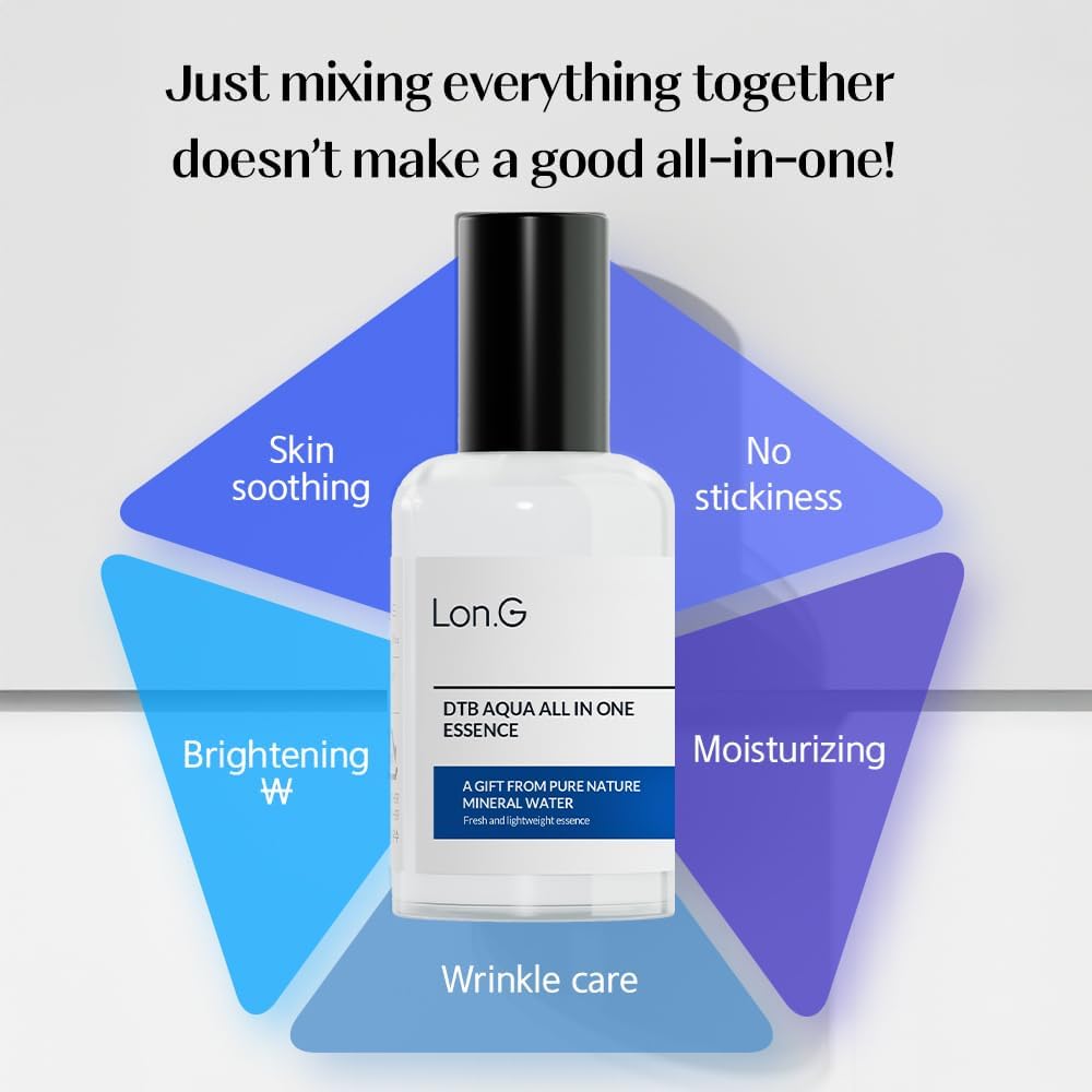 Lon.G Dive to Blue Aqua All-in-one face moisturizer Lotion for Men, Unisex, All Skin Types, Lightweight, Non-Sticky, After Shaving, Alcohol-Free, Hydrating Ceramide, Korean Skincare, 80ml 2.7 Fl oz