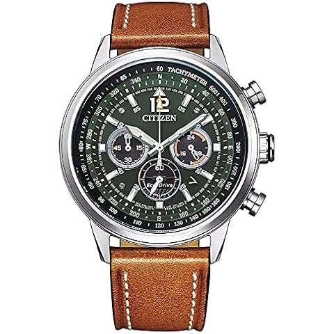 Citizen Men Chronograph Japanese Quartz Watch with Leather Strap CA4470-15X Cover
