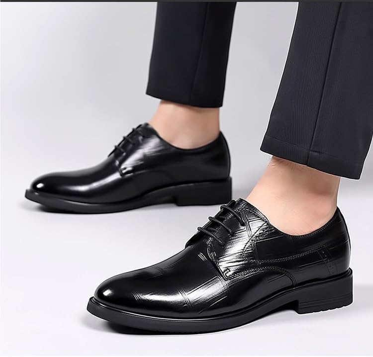 Men's Classic Lace-Up Dress Oxford Shoes – Round Toe, Solid PU Leather, Non-Slip Rubber Sole, Low Top – Ideal for Formal, Business & Wedding Events2