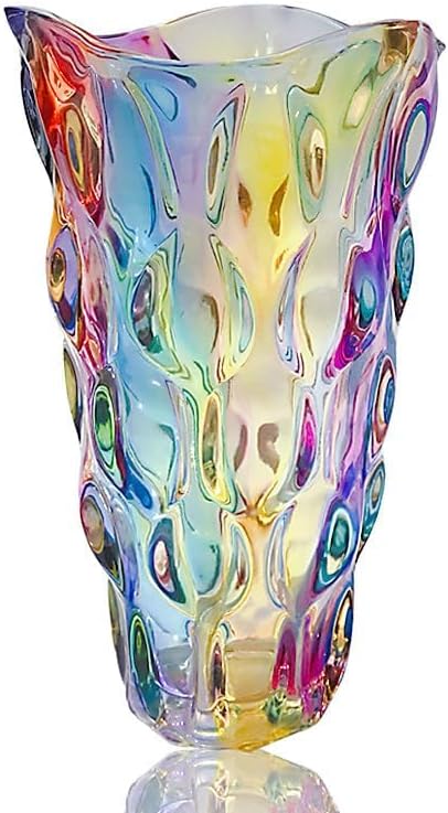 Unbreakable Flower Glass Vase 3.5lb 9.5inch Sparkle vase Bohemian Style, for Centerpieces,Kitchen,Office, Living Room,Wedding,Perfect Home Decor Glass Vase (Sparkle Color) - Image 2