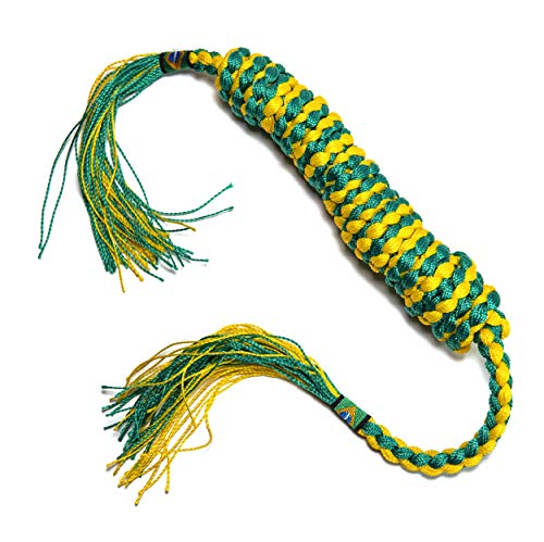 Capoeira Traditional Cords Ranking Belts Kids Girls Children Brazil 2m Long Hand Braided (Yellow/Green)