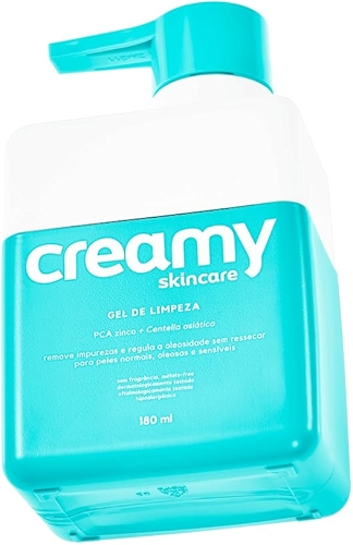 Creamy Skincare Gel de Limpeza 200ml | Limpa Profundamente, Sem Fragrância e Livre de Sulfatos, Remove Impurezas e Regulariza a Oleosidade | Peles Oleosas e/ou Mistas