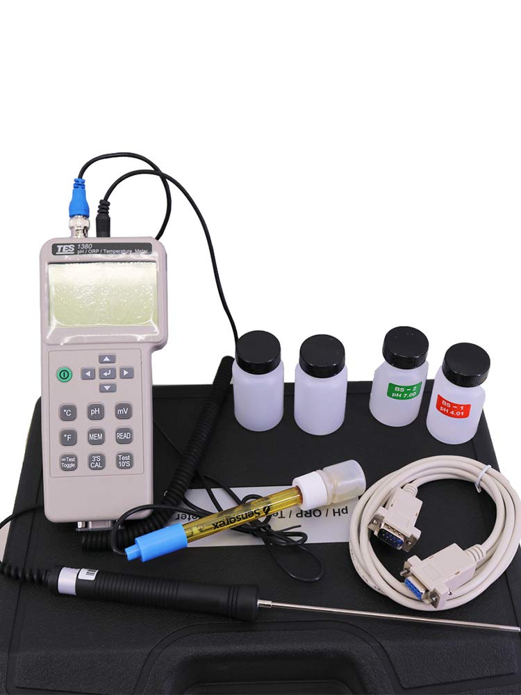 TES-1380K PH/ORP/Temperature Meter Water Quality Meter Oxidation Reduction Potential Tester TES-1380