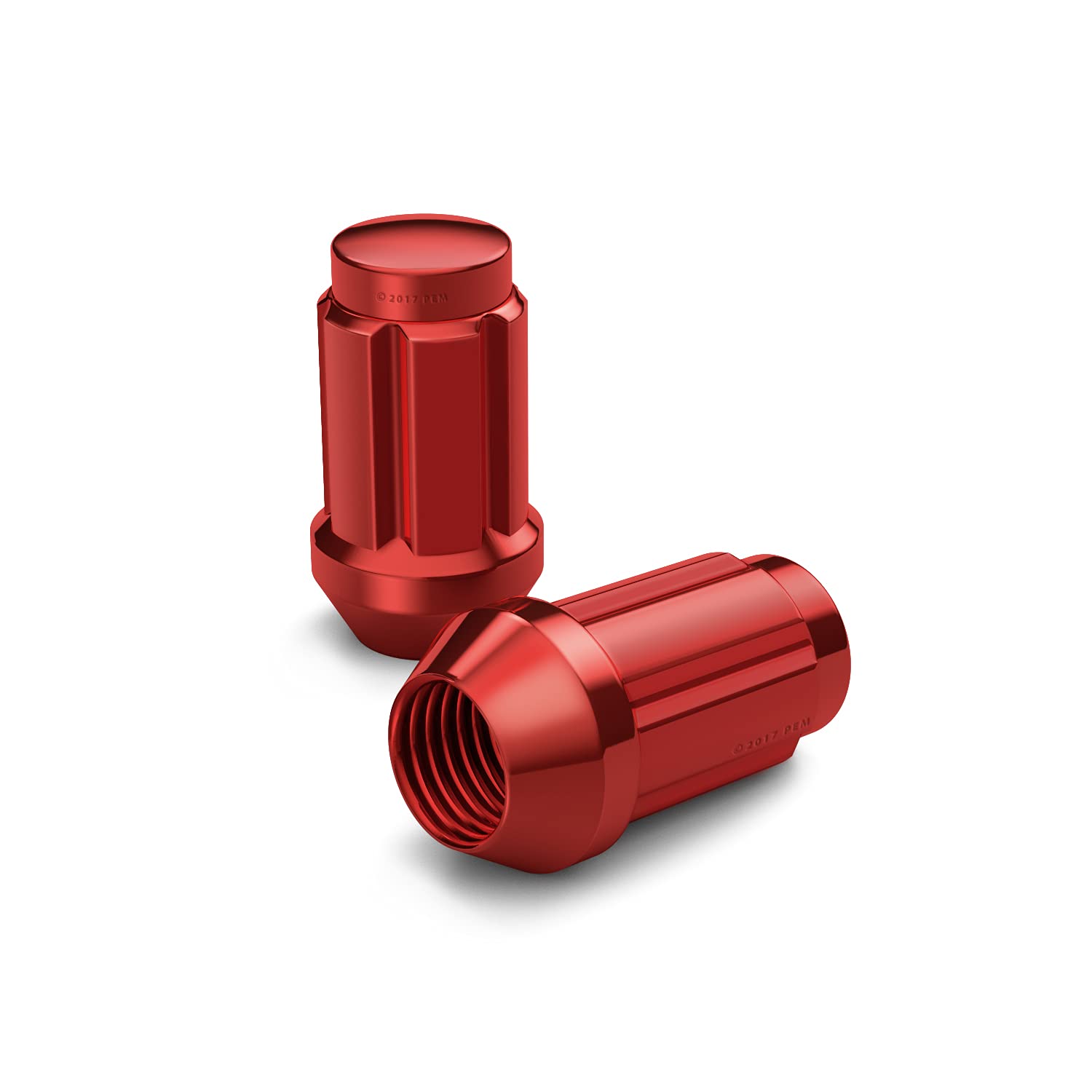 20pcs Red Spline Drive Lug Nuts - 12x1.5 Threads - 1.4 inch Length - Cone Seat - Includes Socket Key Tool - Compatible with Acura Chevy Honda Lexus Mazda Scion Toyota Hyundai Tuner