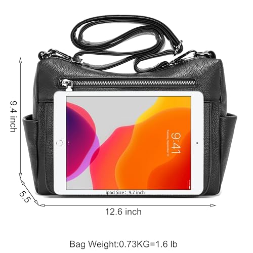 YZAOLL Large Crossbody Bag for Women Vegan Leather Tote with Adjustable Wide Strap Water-resistant Work Purse with 10 Pockets3