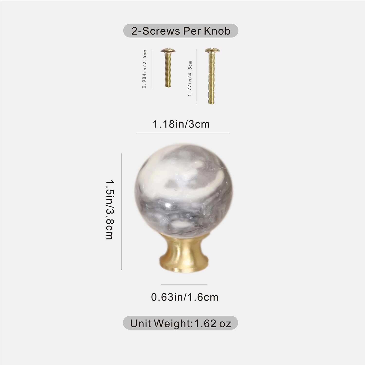 MAXWOLF Modern Decorative Brush Brass Crystal Round Ball Knobs For - View #4