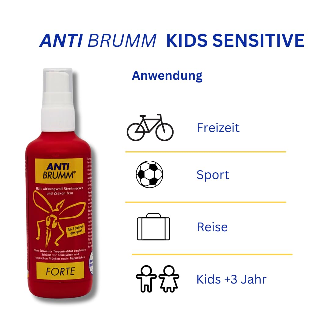 Anti Brumm Forte Pumpspray 3x 150 ml I Insekten-Repellent I effektiver Schutz gegen Mücken und Zecken I DEET I Für Fernreisen, Tropen I Spar-Set plus Pharma Perle give-away