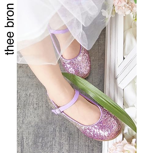 Image of THEE BRON Girls Low Heel Dress Shoes Mary Jane Party Wedding Flower Girl Pumps
