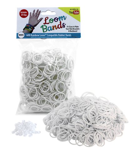 Loom Rubber Bands - 600 Rubber Band Refill Pack (White) - 100% Latex Free