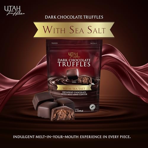Utah Truffles Dark Chocolate Truffle, Individually Wrapped, Naturally Gluten Free, Gourmet Smooth Truffles 16oz, 34pieces - image 2