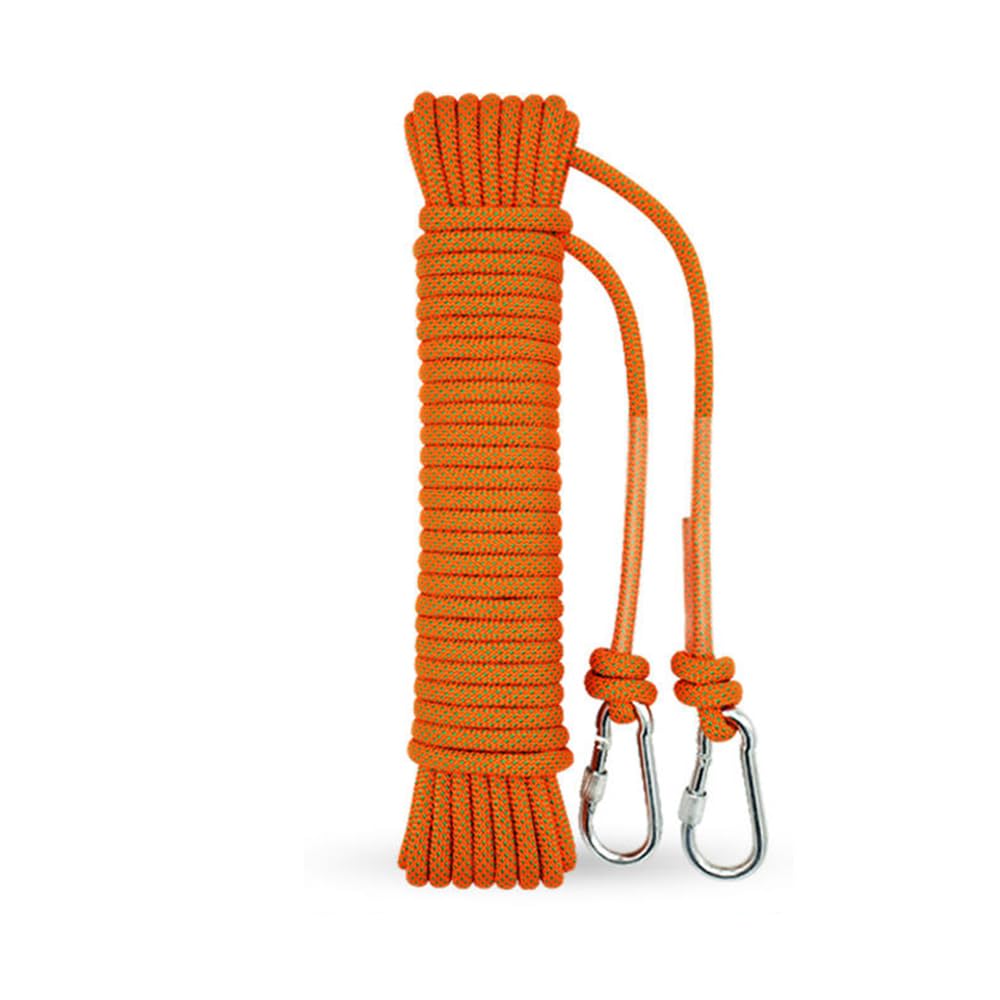 Lkw Ogechi 5M/8M/10M Heavy Duty Steel Core Washing Line Rope with 2 Hooks and Clips, Diameter 9mm Thick Strong Braided Polyester Laundry Line, Multipurpose Outdoor Weatherproof Clothesline Rope