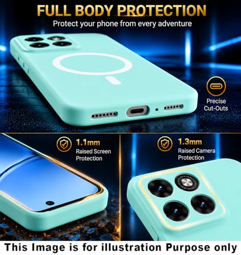 Image of Back Cover for Samsung Galaxy A57 5G Soft Matte Silicone Mag-Safe Design (Mag-Safe Not Support) Camera Protection | Slim Fit Bumper Cover (Mint Green)