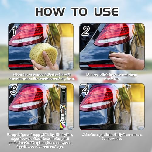 BMHNQ 2 Stück Lackstift Schwarz Auto Lackstift Schwarz Lackstift Schwarz Lackreparaturstift Auto Lackstift Auto Pinsel Kratzerentferner Autokratzer Reparaturmittel Autolack Stift (Schwarz)