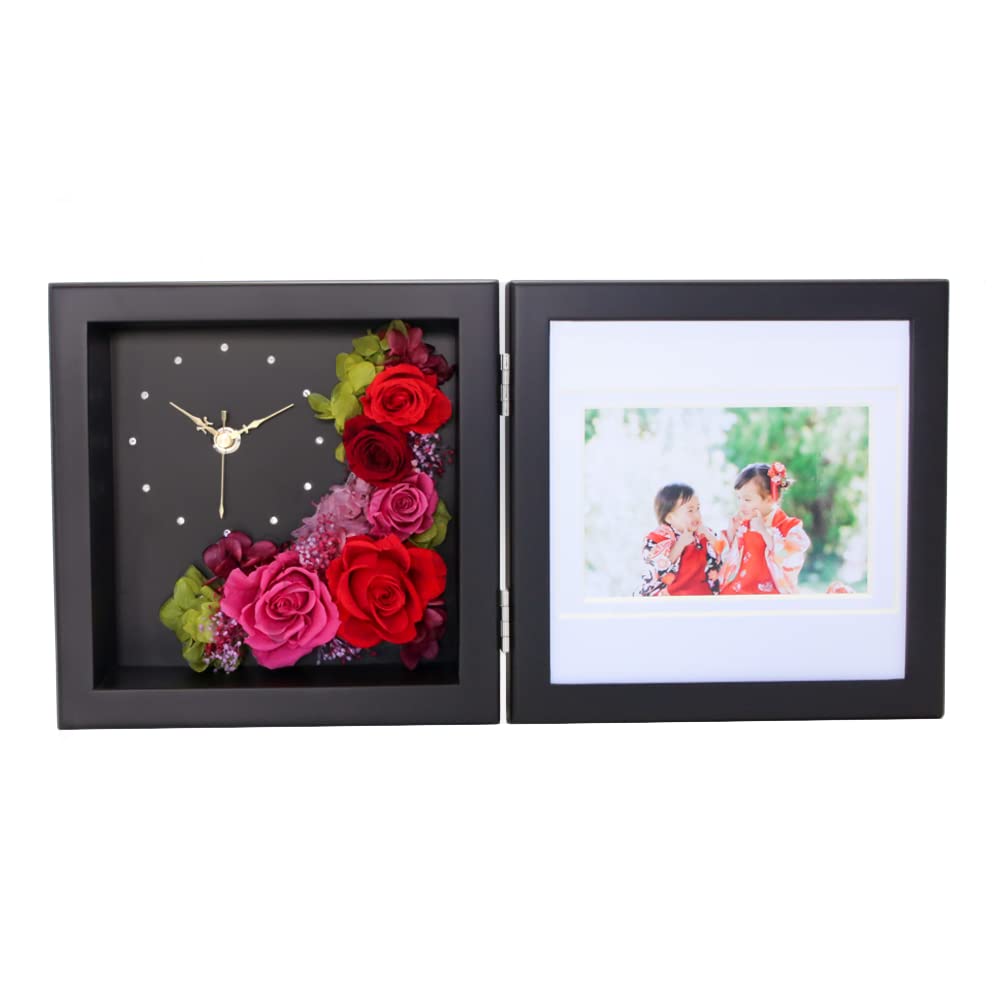 Amazon.co.jp: プリザーブドフラワーフォトクロック Arvo 【オリジナル