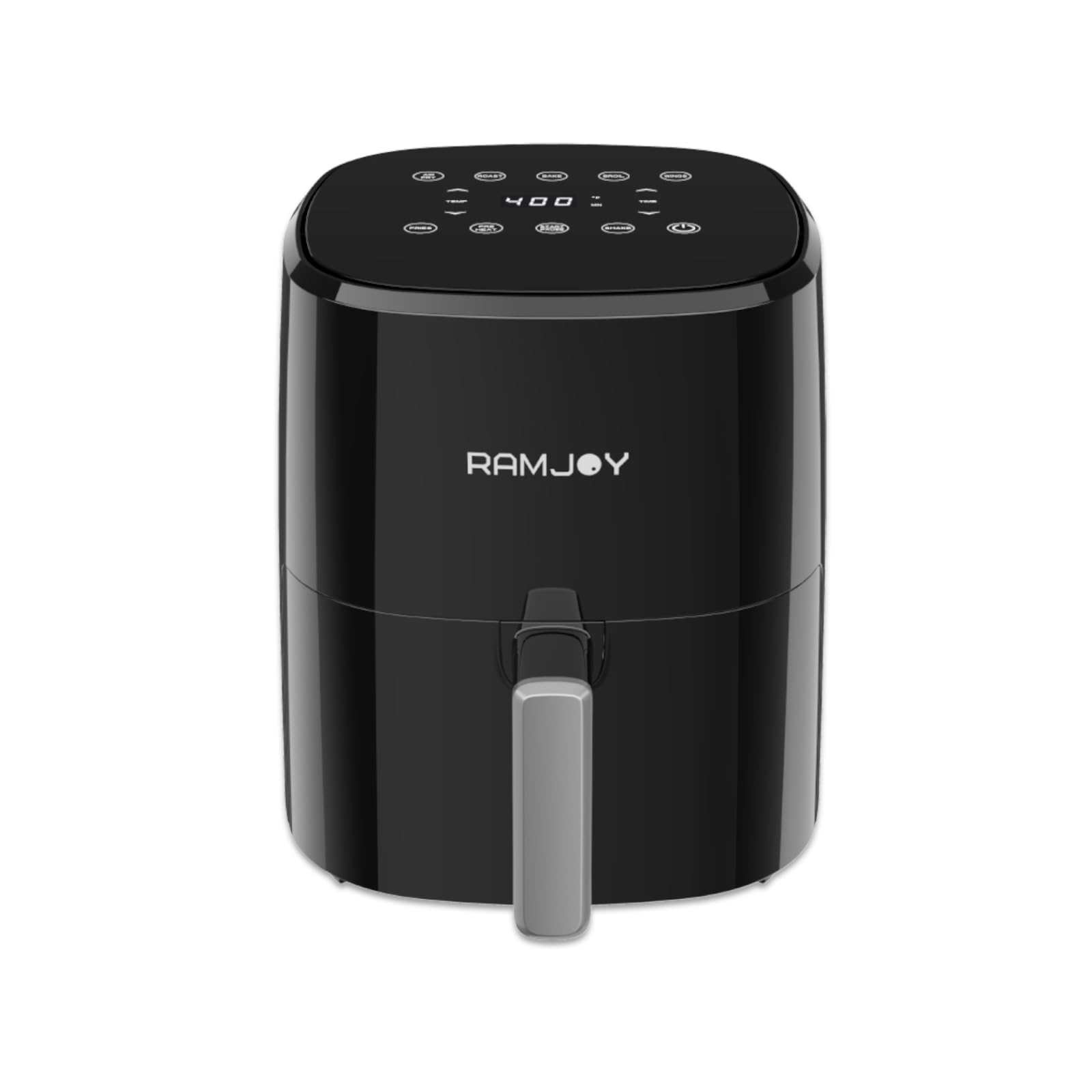 RAMJOY Air Fryer 3.8 Quarts for 1-2 people, 8-in-1 Functions, Air Fry, Roast, Bake, Broil, Preheat, Shake, Digital Small Air Fryer Oven, Nonstick Dishwasher-Safe Basket, Compact Air Fryers, Black