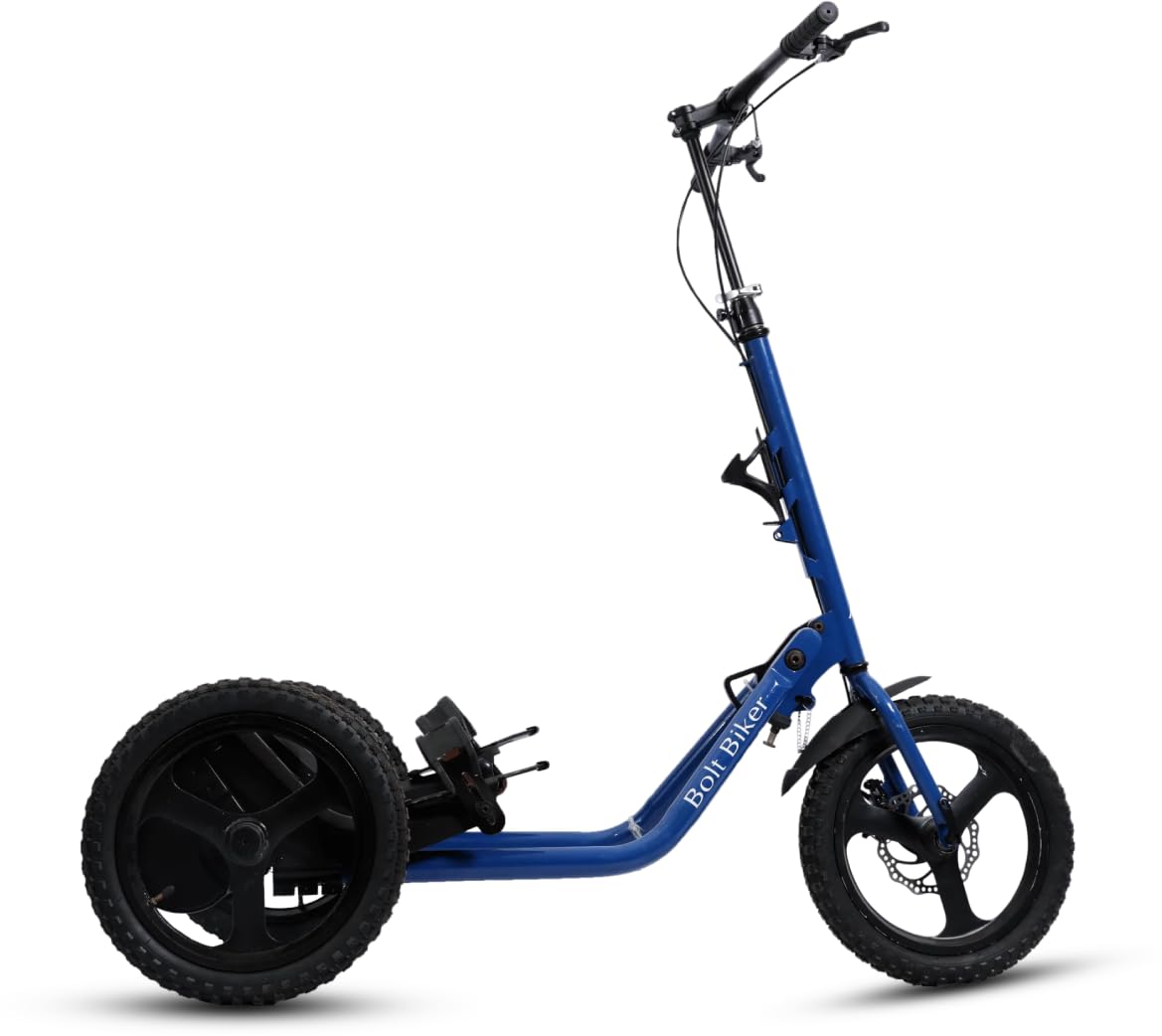 My-Bolt BikeStep Machine on Wheels,Blue Cross Step Trainer, Foldable Elliptical Tricycle Bike for Outdoor and Indoor Training-image-42