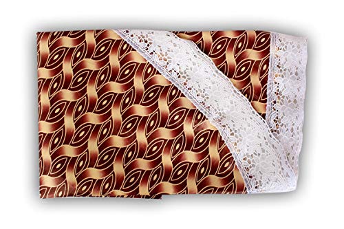 Image of The Furnishing Tree Round Shaped 6 Seater Table Cover WxL 72x72 inches with White Border lace