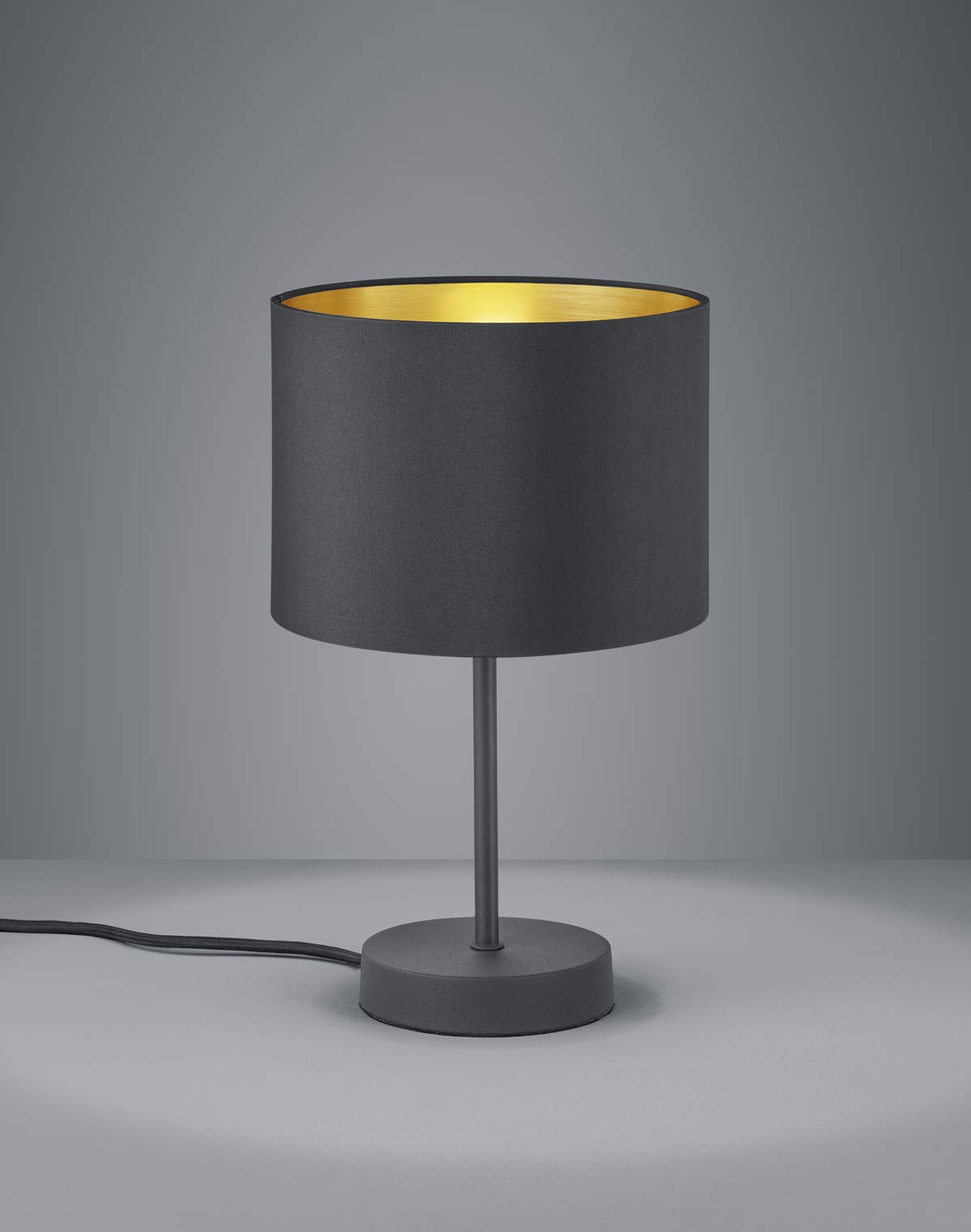 Trio Leuchten 508200179 Lampe de Table, Métal, Schwarz Matt/Gold